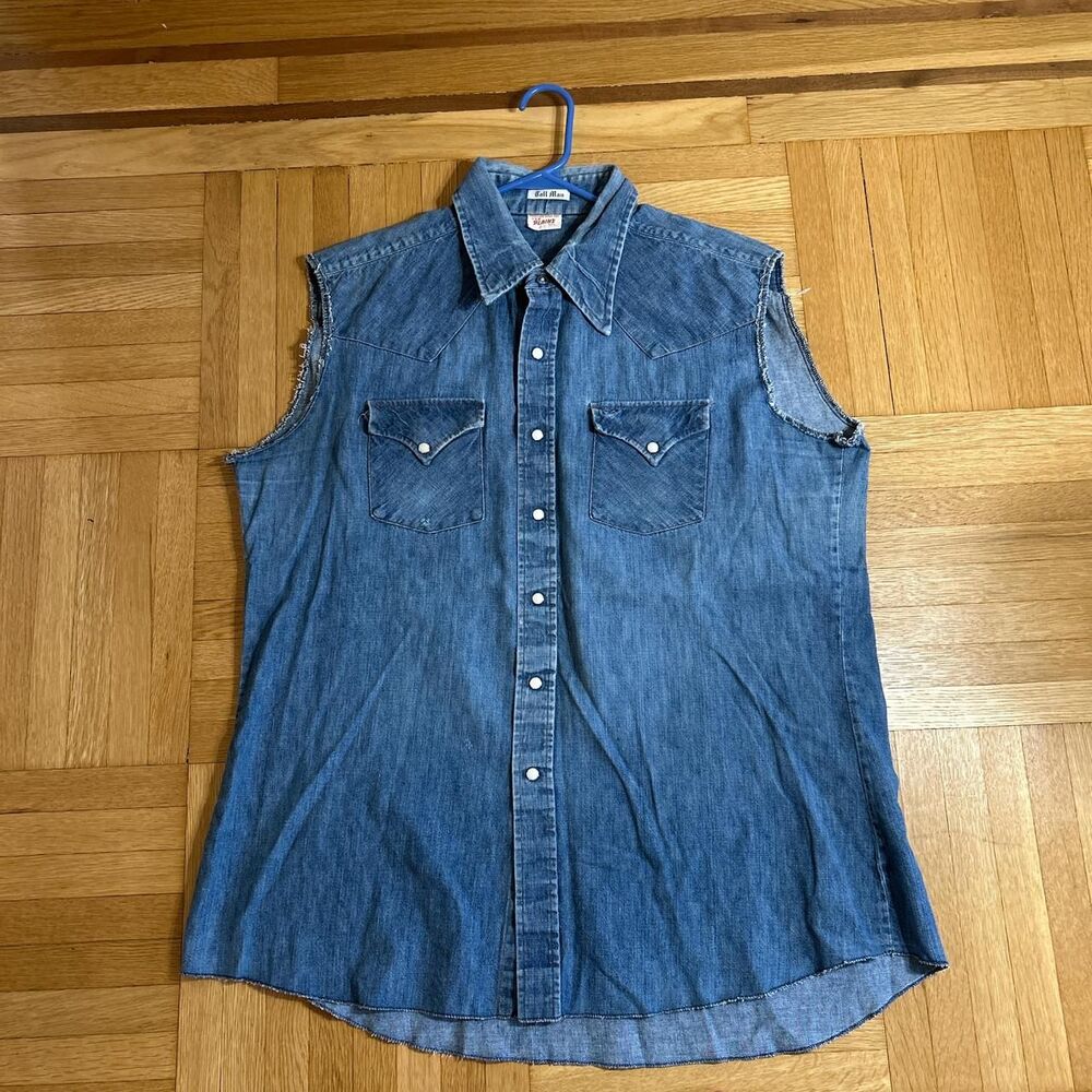Unbranded Men's Blue and Navy Gilet